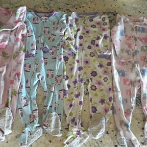 4 zip up footie pajamas